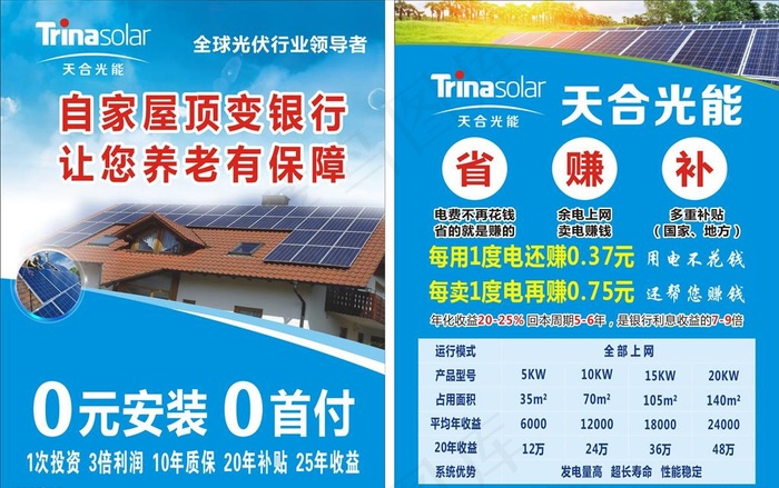 天合光能 光伏发电 彩页图片(600X800)cdr矢量模版下载