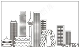 城市线条图片