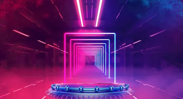 空间 霓虹灯背景图片