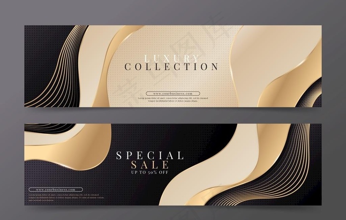 渐变金色豪华横幅图片