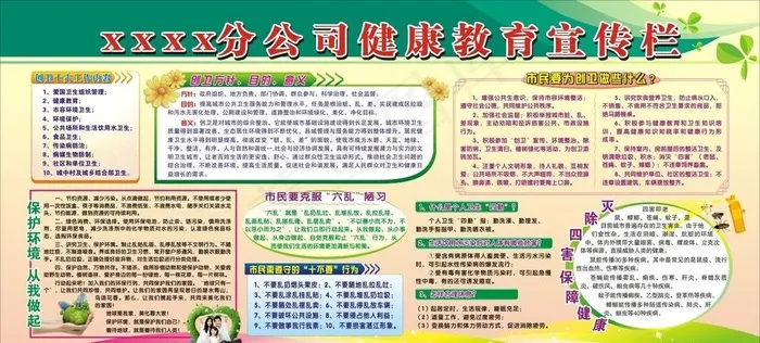 健康教育宣传栏图片cdr矢量模版下载