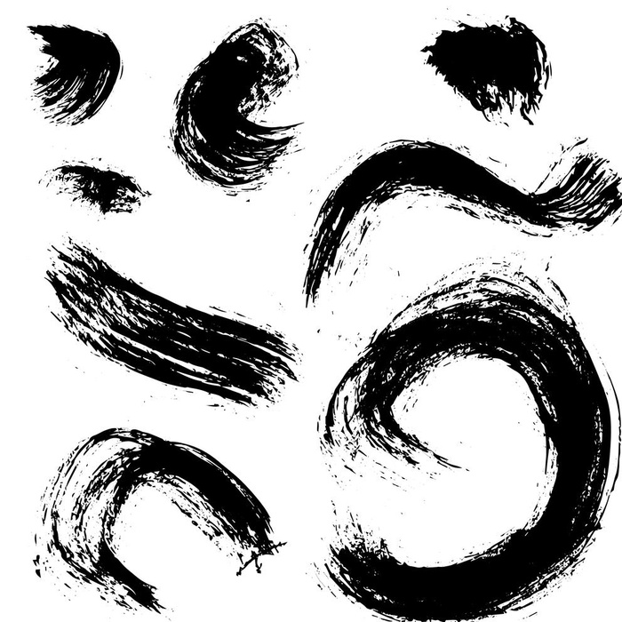 毛笔笔触图片ai矢量模版下载