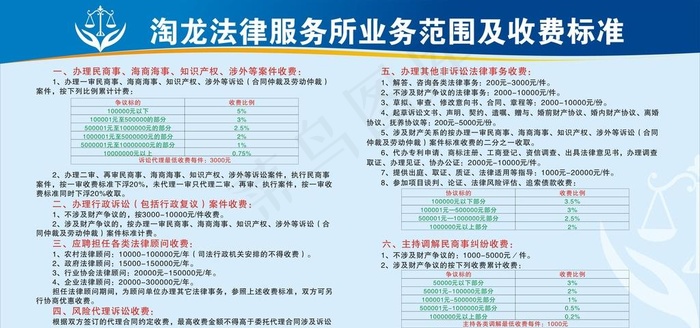 法律事务所业务范围图片cdr矢量模版下载