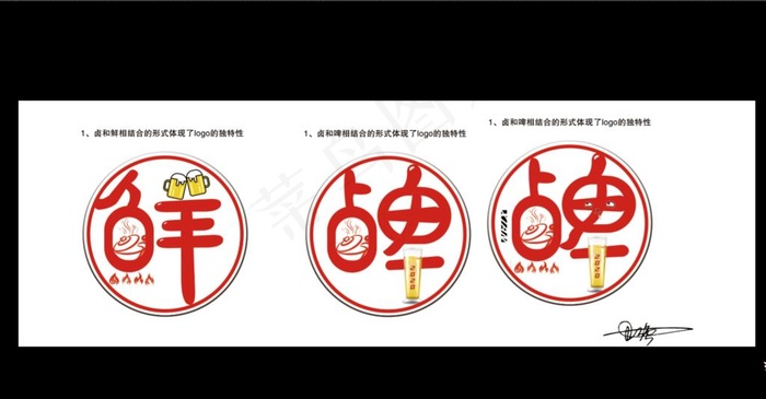 鲜啤鲜卤logo设计图片psd模版下载