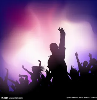 欢呼人群剪影图片