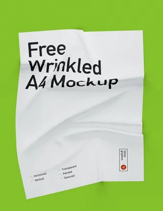 褶皱海报样机 海报样机展示图片