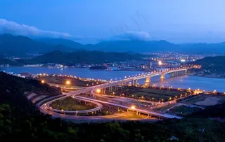 宁波大榭立交桥夜景图片