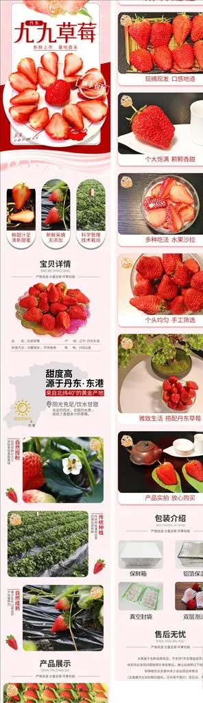 水果草莓淘宝详情页模板图片(750x9732)psd模版下载