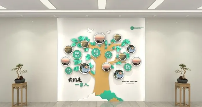 创意员工照片企业文化墙图片cdr矢量模版下载