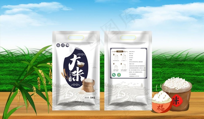 有机大米图片cdr矢量模版下载