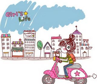 卡通时尚女孩图片