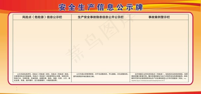 企业安全生产信息公示牌图片cdr矢量模版下载