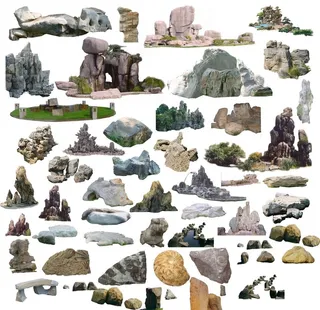 假山石头雕塑素材图片