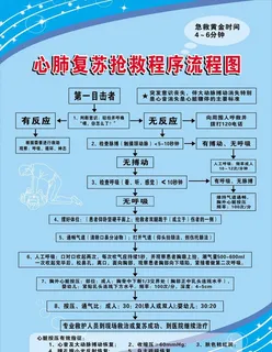 心肺复苏抢救程序流程图图片 心肺复苏抢救程序流程图图片