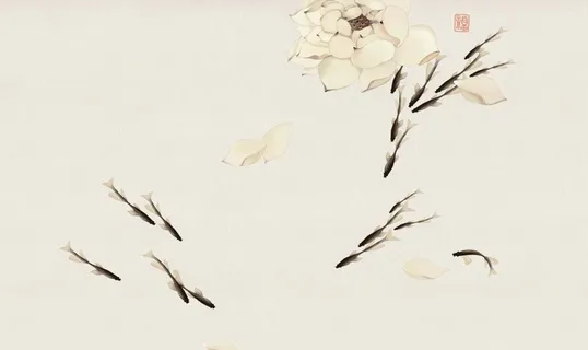 荷花鱼群图片 荷花鱼群图片