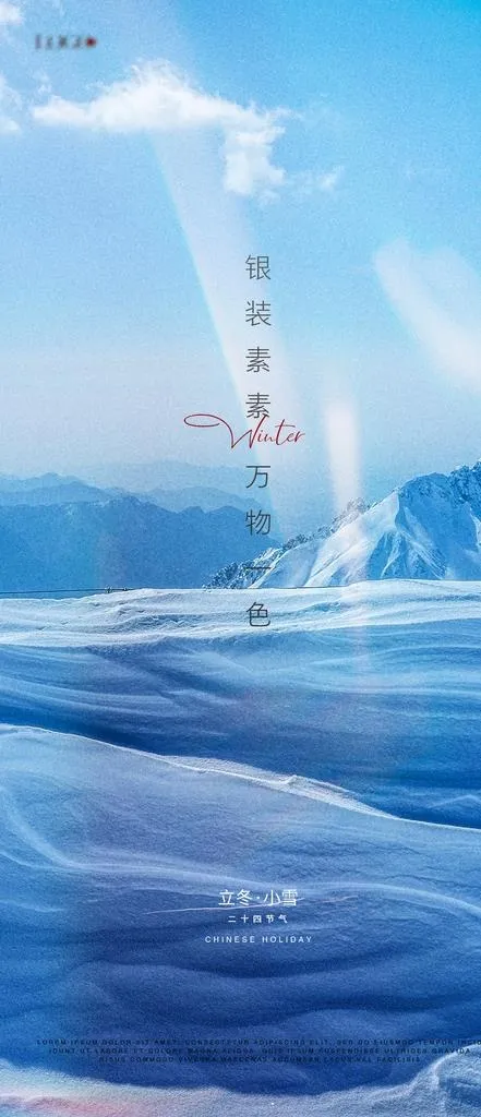 立冬小雪大雪冬至地产海报图片(1080x2340)psd模版下载