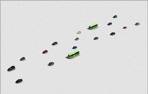 鸟瞰汽车素材图片