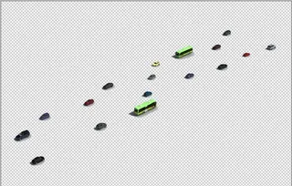 鸟瞰汽车素材图片