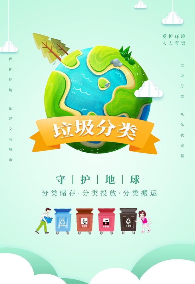垃圾分类图片(3543x5315)psd模版下载