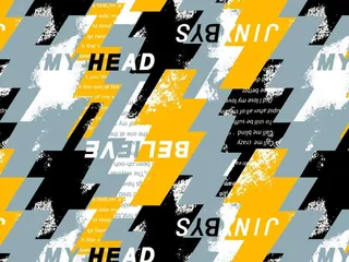 几何字母泥点图片