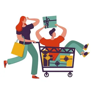 矢量购物人物图片