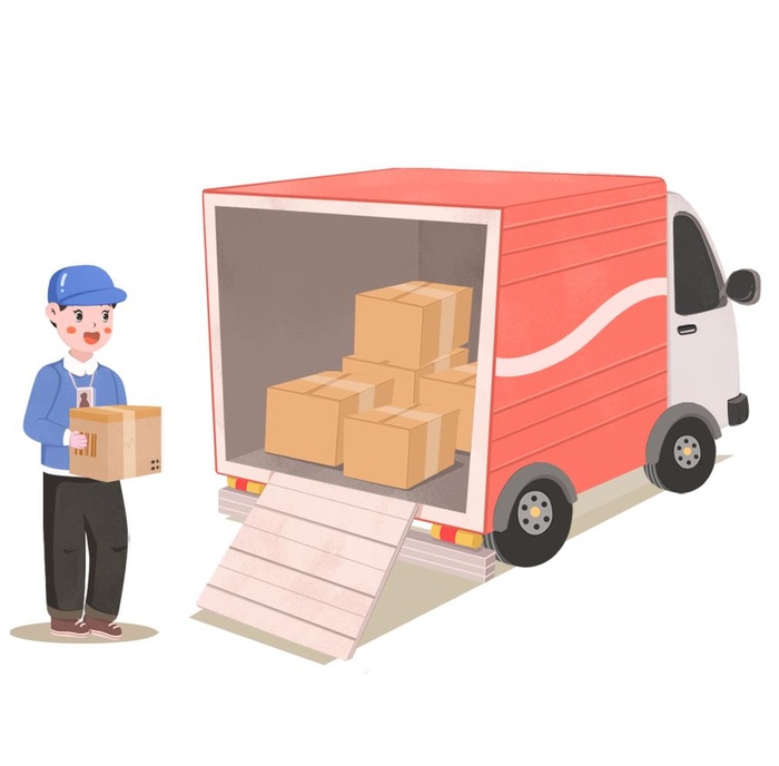 快递小哥哥送快递图片