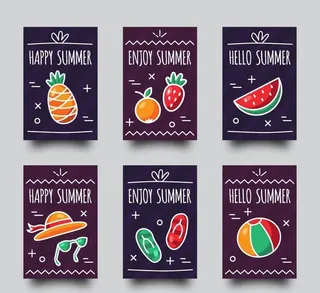 黑色夏季卡片图片
