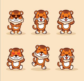 2022虎年卡通老虎造型图片