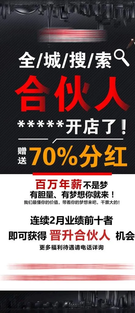 招募合伙人图片(2362x5118)psd模版下载