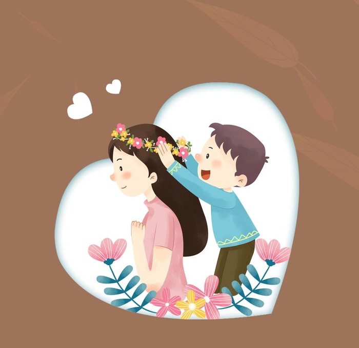 母子亲情卡通手绘图片