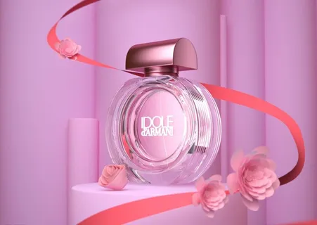 C4D模型 香水飘带玫瑰剪纸花图片