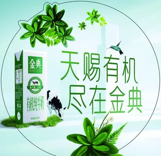 伊利 金典牛奶 金典有机 地贴图片