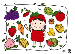 卡通水果 女孩图片