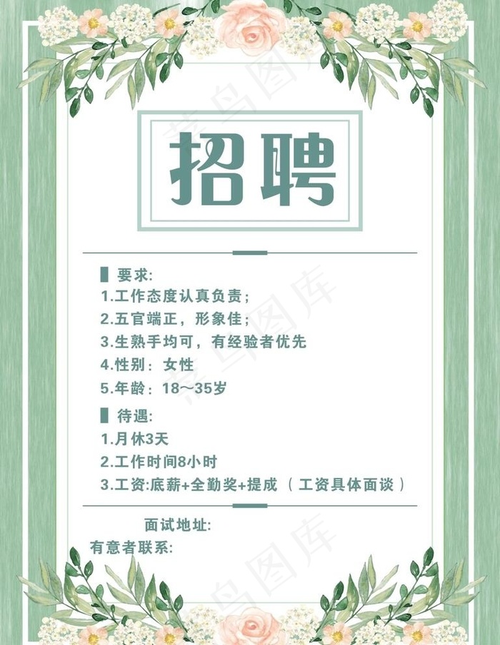 服装店招聘海报图片cdr矢量模版下载