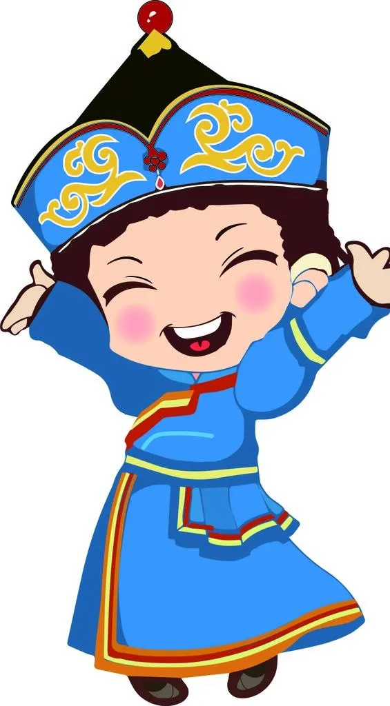 少数民族人物蒙古族图片ai矢量模版下载