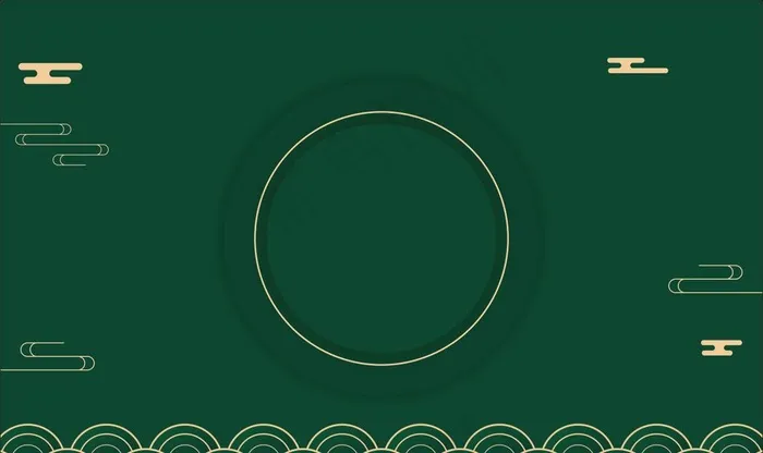 国潮风绿色底纹图片cdr矢量模版下载