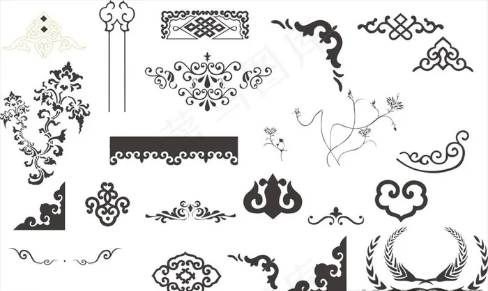 边框 花边 角花 花纹图片cdr矢量模版下载