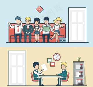 扁平化场景人物图片