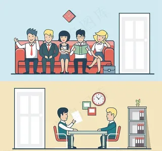 扁平化场景人物图片