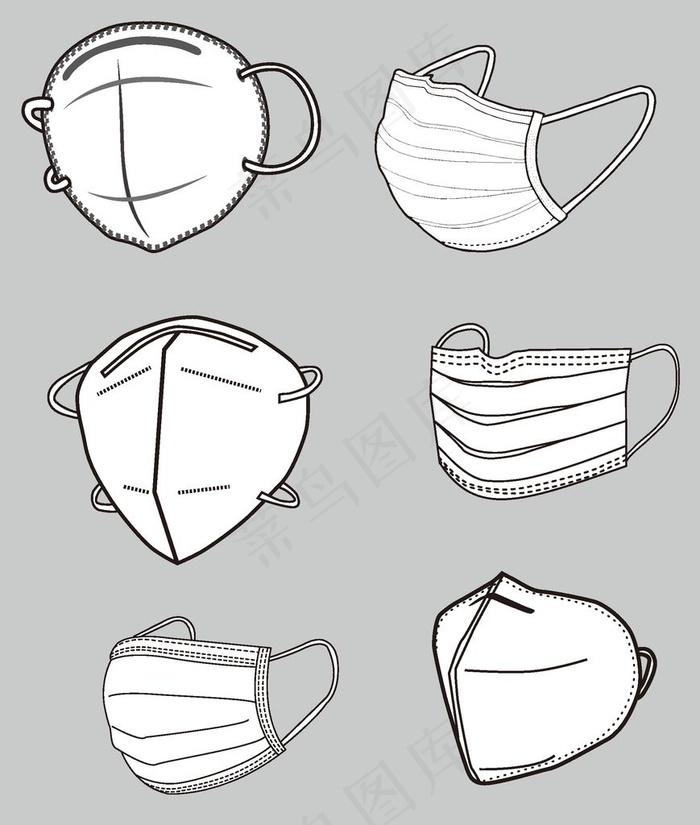 口罩矢量图片