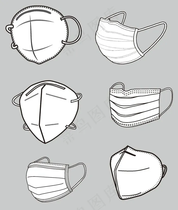 口罩矢量图片ai矢量模版下载