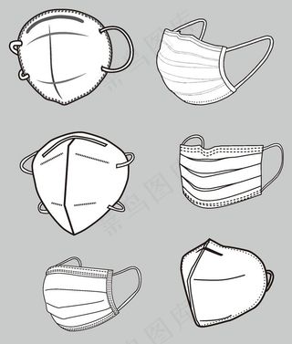 口罩矢量图片