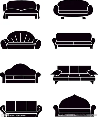 沙发剪影图片