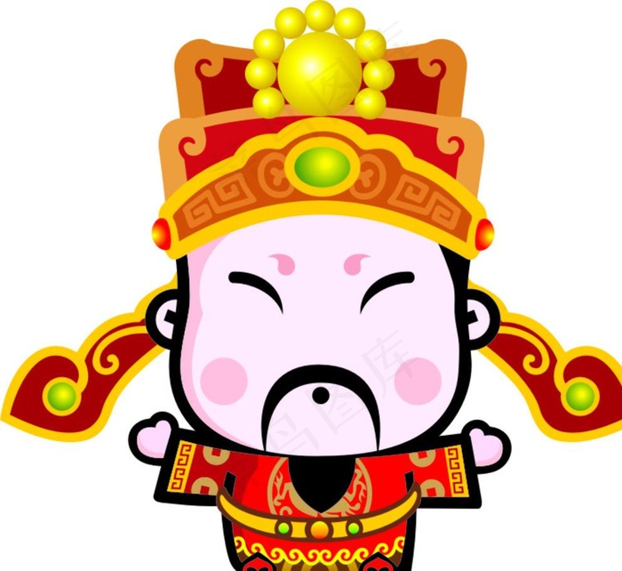 卡通财神爷图片cdr矢量模版下载