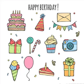 手绘生日快乐道具图片 手绘生日快乐道具图片