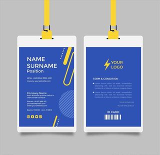 蓝色商务工牌矢量,工作证,工作图片