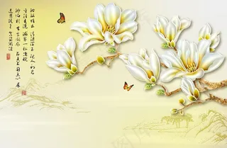 花卉背景墙图片