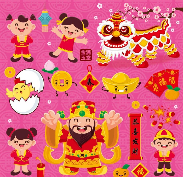 中国卡通新年元素图片