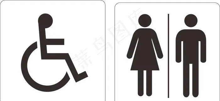 卫生间标识 残疾人标识图片cdr矢量模版下载