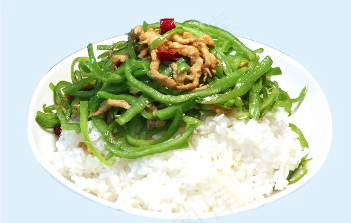 青椒肉丝盖饭图片(1024x683)psd模版下载